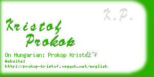 kristof prokop business card